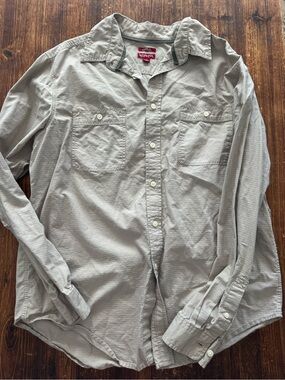 Merona Men's Light Gray Casual Button-Down Shirt